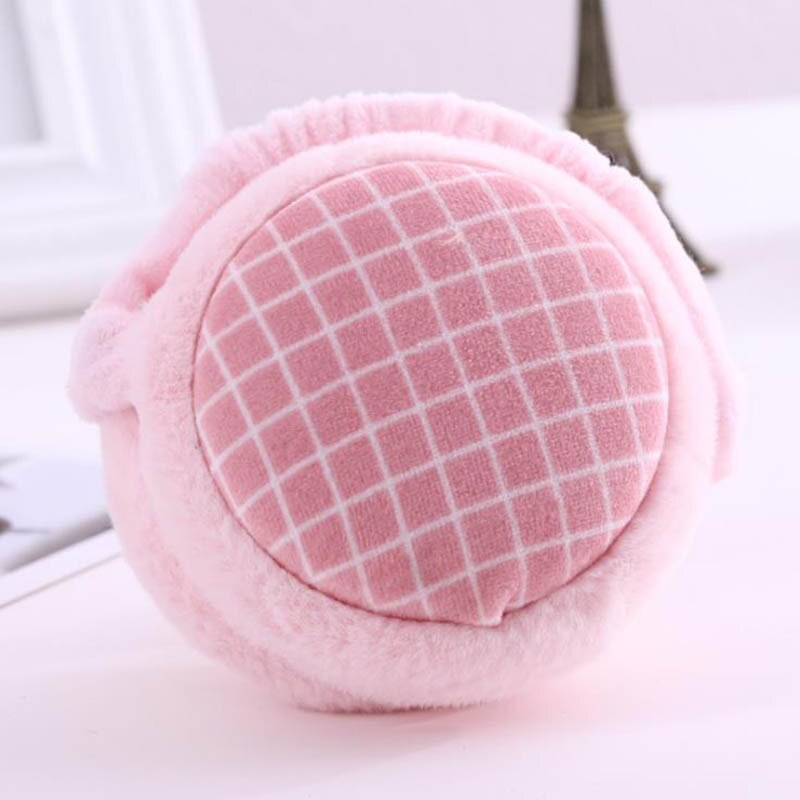 Calymel Folding Hamburger Earmuffs Lady's Ear Warmer Winter Anti Freezing Plush Ear Protectors Earlap: M15 Pink