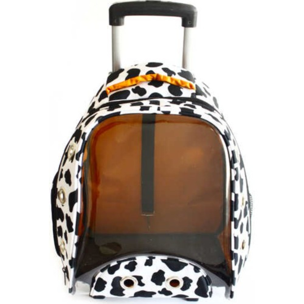 Cat Dog Carrier Travel Veterinary Bag Wheeled Suitcase Pet Extraction Box Astronaut Look Orthopedic Support Ventilated Zipper