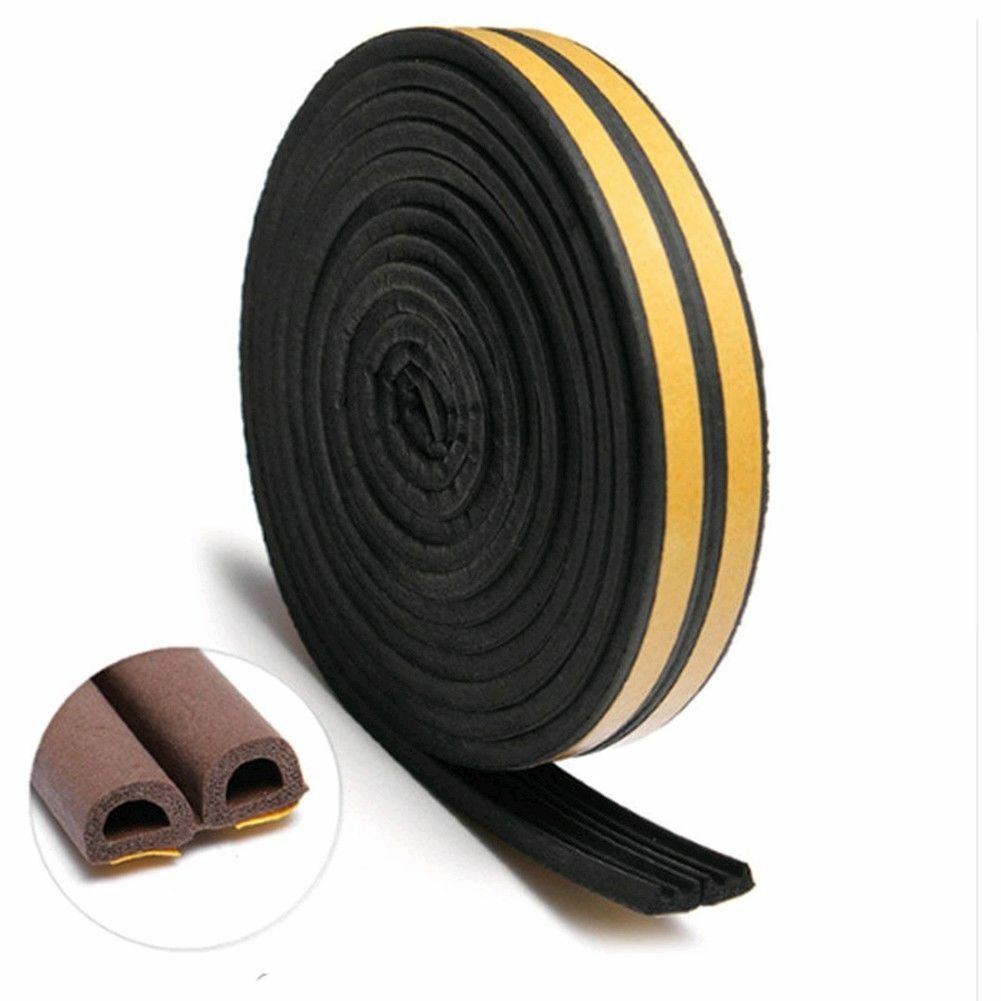 5M Droogte Excluder Zelfklevende Deur Raam Afdichting Strip Geluidsisolatie Botsingen Roll Foam Strips Sticker: Black