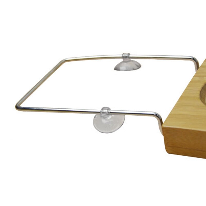 thumbnail image 2 of NewHome Adjustable Bamboo Bathtub Caddy Tray - Rustic Wood Book/Tablet Holder For Bathroom 2 of 5