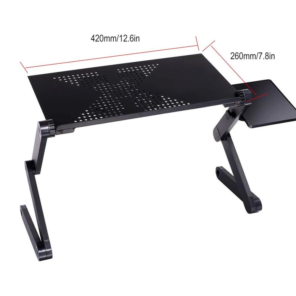Aluminium Alloy Laptop Desk Folding Portable Laptop Table Notebook Desk Table Stand Bed Sofa Desk Tray Book Holder: Default Title