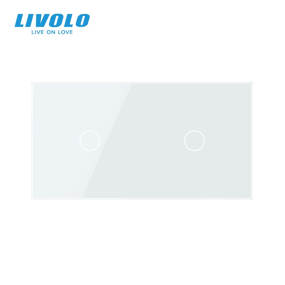 Livolo luksus hvitt perlekrystallglass , 151mm*80mm,  eu standard, dobbelt glasspanel, vl -c7-c1/c1-11 (4 farger)