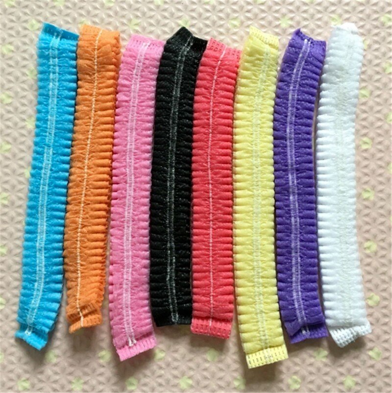 Gorro de ducha desechable no tejido para hombre y mujer, gorro de pelo plisado elástico para Spa, salón, baño, barbería y Hotel, 10 Uds.