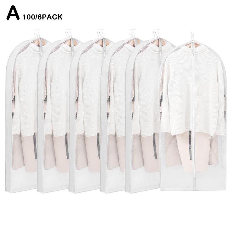 Non Woven Clothing Dust Covers Long Suit Bag Garment Dress Clothes Dust Organizer Coat Suit Wardrobe Cover Protector Bag St R1E0: A