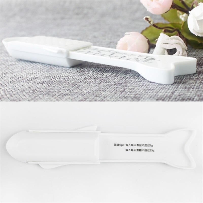 QueenTime Adjustable Measuring Spoon Cooking Salt Sugar Scoop Fish Shape Measuring Spoons With Scale Kitchen Gadgets