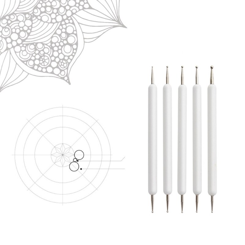 Genround Mandala Dotting Tools, Art Schilderen Gereedschap Set met Acryl Staven Dubbelzijdige Dotting Gereedschap Mandala Stencils Verf Pallet, voor Rock Schilderen Embossing Aardewerk Ambacht