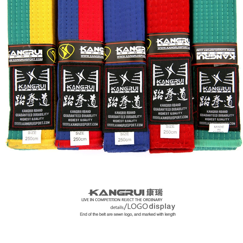 Taekwondo black belt WTF ITF 2.5m colourful taek Kwon Do belt karate Judo Uniform high level Pure cotton