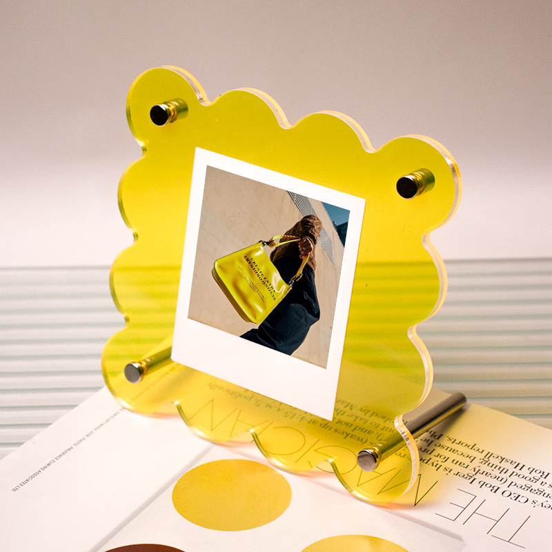 Acryl-Polaroid-Rahmen, doppelseitiger Polaroid-Rahmen für Fotos, transparenter Instax-Mini-Rahmen für Film, Fotos, Karten, Stempel,: 7 Zoll / Grün
