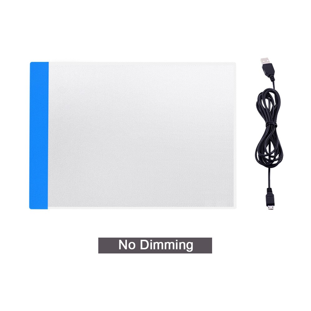 CHIPAL Digital A4 Drawing Tablet Graphics Tablets USB Dimming LED Light Box Electronics Art Diamond Painting Writing Copy Board: Blue No Dimming