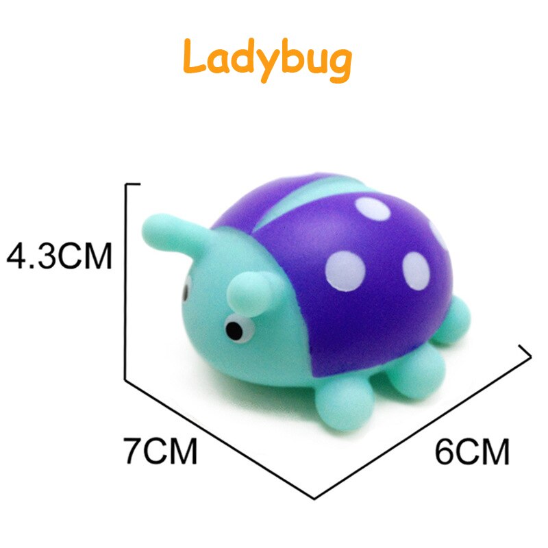 Baby Bath Toy Swimming Pool Baby Toys Kids Water Spray Colorful Car Boat Train Soft Rubber Toys for Boys Girls Safe Material: Ladybug