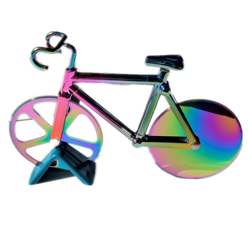 Bicycle Pizza Cutter Wheel Non-stick Dual Cutting Wheels Stainless Steel Bike Pizza Slicer for Pizza Vacation: Colorful Pizza cutte