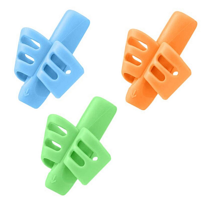 Children Pen Writing Aid Grip Set Pencil Grips For Kids Handwriting Aid Finger Posture Correction Tool Kit: 3 Pcs    A