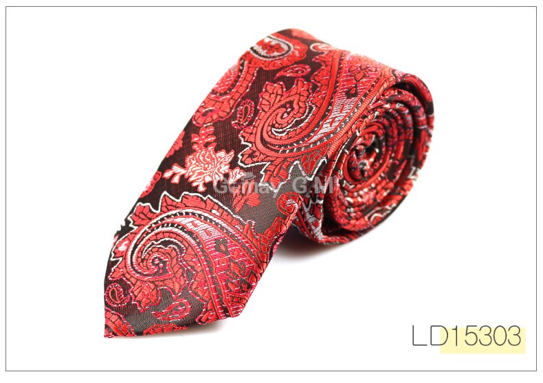 Herre slips smalt slips 6cm klassisk paisley slips til mænd formel business bryllup jakkesæt halstøj jacquard vævede slips: Ld15303