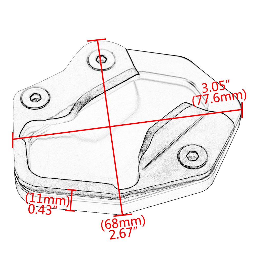 Motorsykkel fotpute kickstand sidestand støtte tallerken forlengelse forstørrer pute til triumf tiger 800 xr