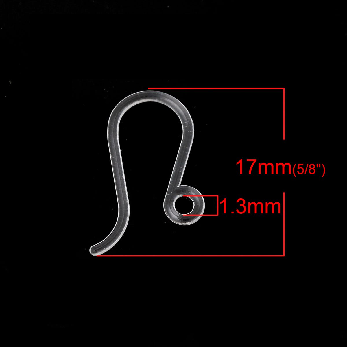 8 Seizoenen Plastic Ear Wire Haken Earring Bevindingen Transparant W/ Loop Diy Sieraden 17Mm X 8Mm, post/Draad Maat: (21 Gauge), 20 Pcs