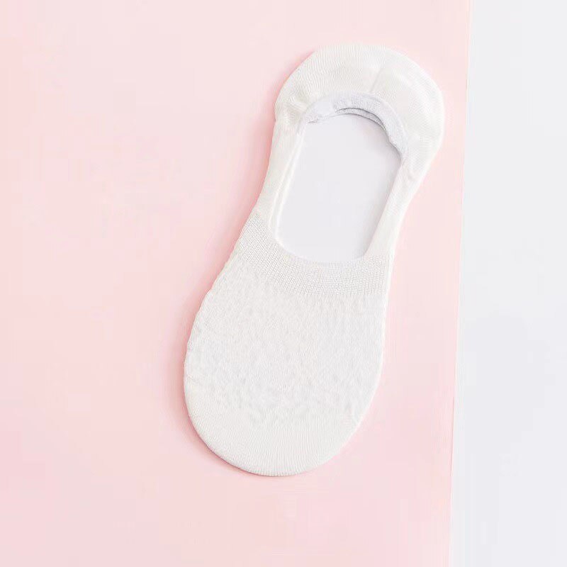 5 Pairs Spring Summer Women Socks Solid Color Wild Shallow Mouth Felmen Girls Female Invisible No Show Slipper Socks: B