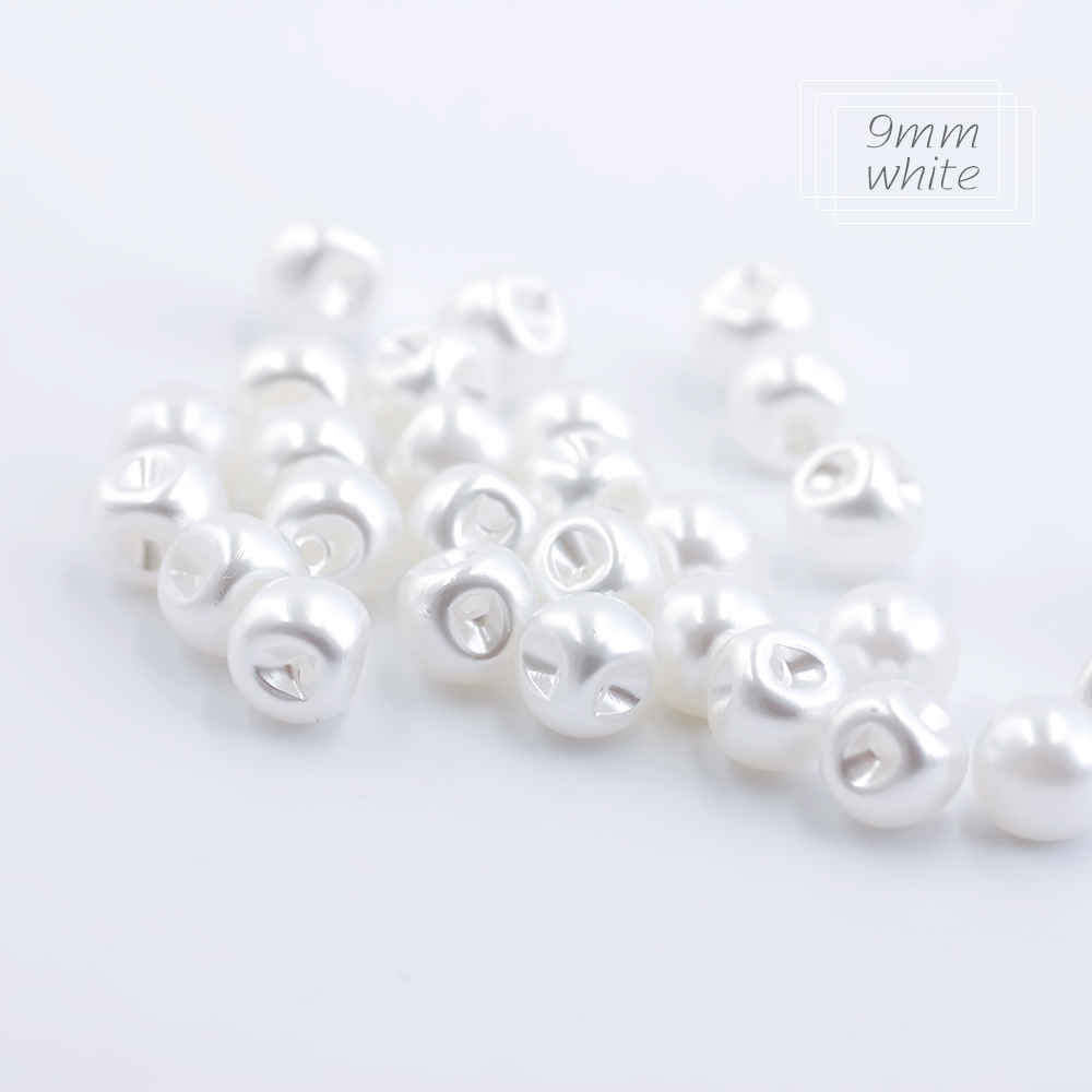 Botones de costura Hisenlee de 6 tamaños, botones redondos de perlas de plástico con agujero lateral, 6mm, 8mm, 9mm, 10mm, 12mm, 14mm, accesorios blancos/Marfil, 100 Uds.: Zinc envejecido