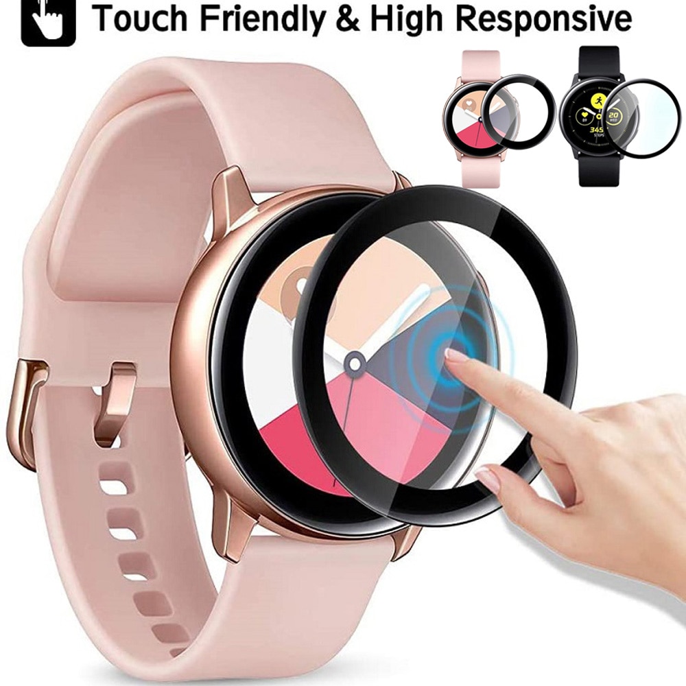 3D Gebogen Fibre Glas Beschermende Film Cover Voor Samsung Galaxy Horloge Actieve 2 40Mm 44Mm Active2 Volledige Rand screen Protector Guard