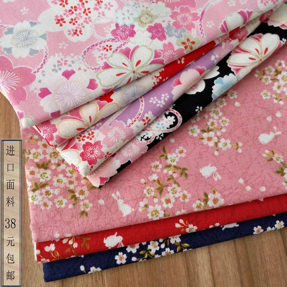 Geïmporteerde Japanse En Wind Bronzing Cherry Konijn Cherry Stof Handgemaakte Diy Handgemaakte Kimono Kimono Stof