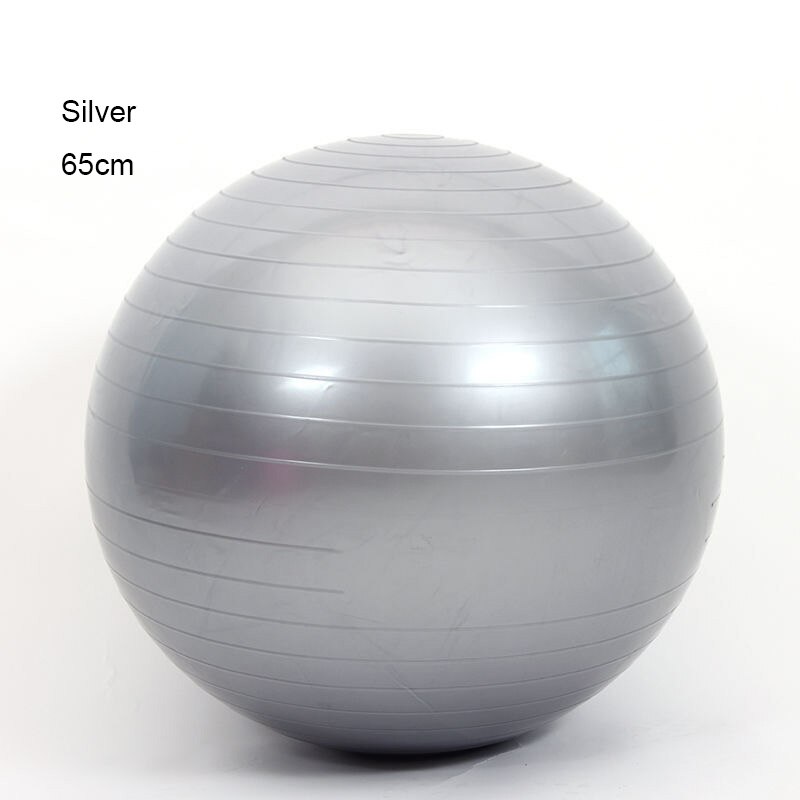 Pelota de Yoga para Fitness, Pilates, gimnasio, Fitball, tren de masaje, ejercicio de equilibrio, deporte, Fitness, silla, pelota inflable suave de 55-75cm: Silver 65cm