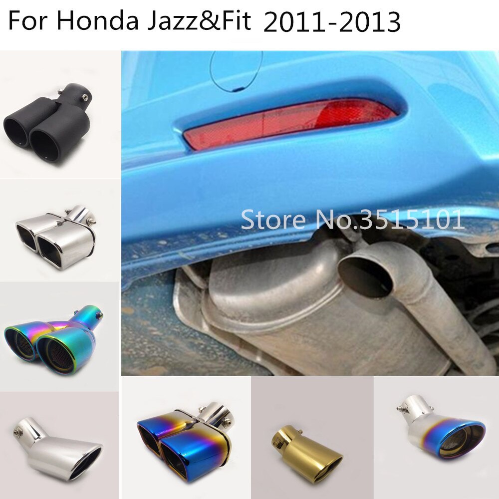 car Stainless steel cover muffler pipe outlet dedicate exhaust tip end tail 1pcs For Honda Fit Jazz