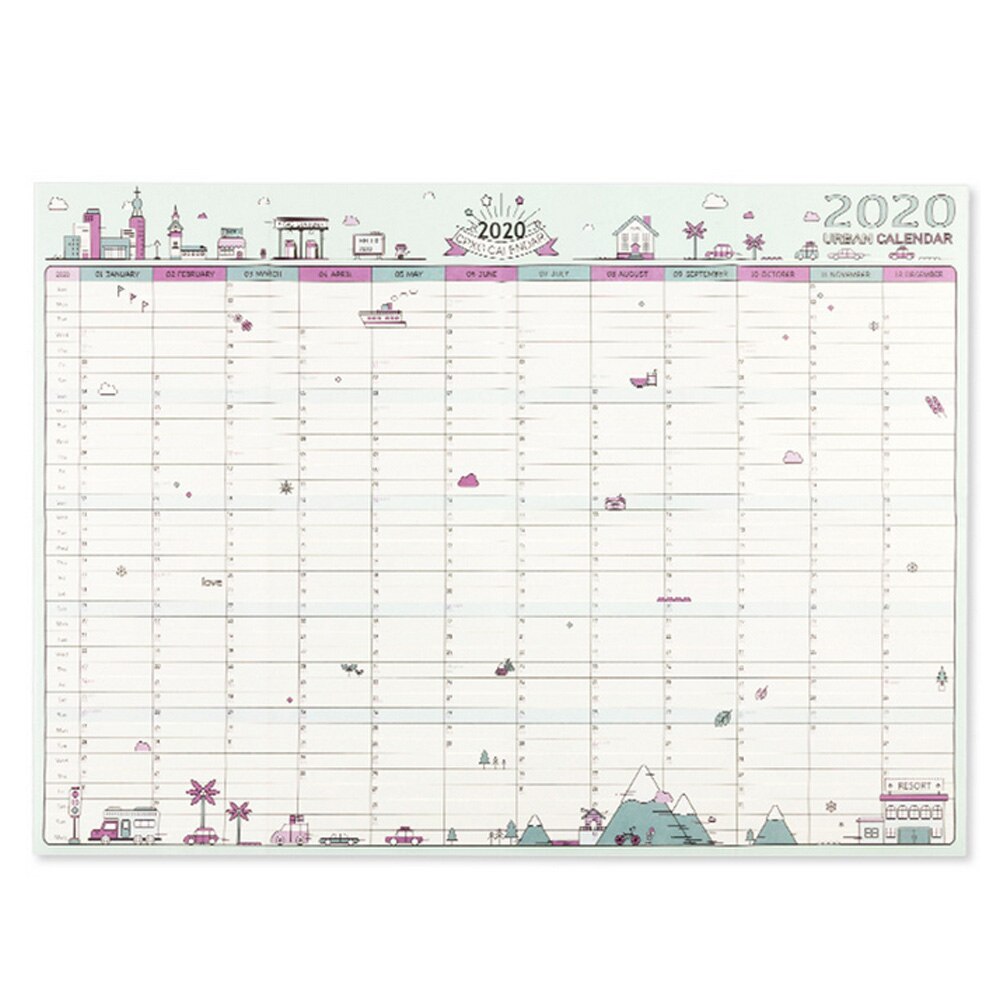 Muur Planner Grote Blok Jaar Planner Dagelijkse Plan Papier Kalender Poster Voor Kantoor School Thuis Leveringen: Style A