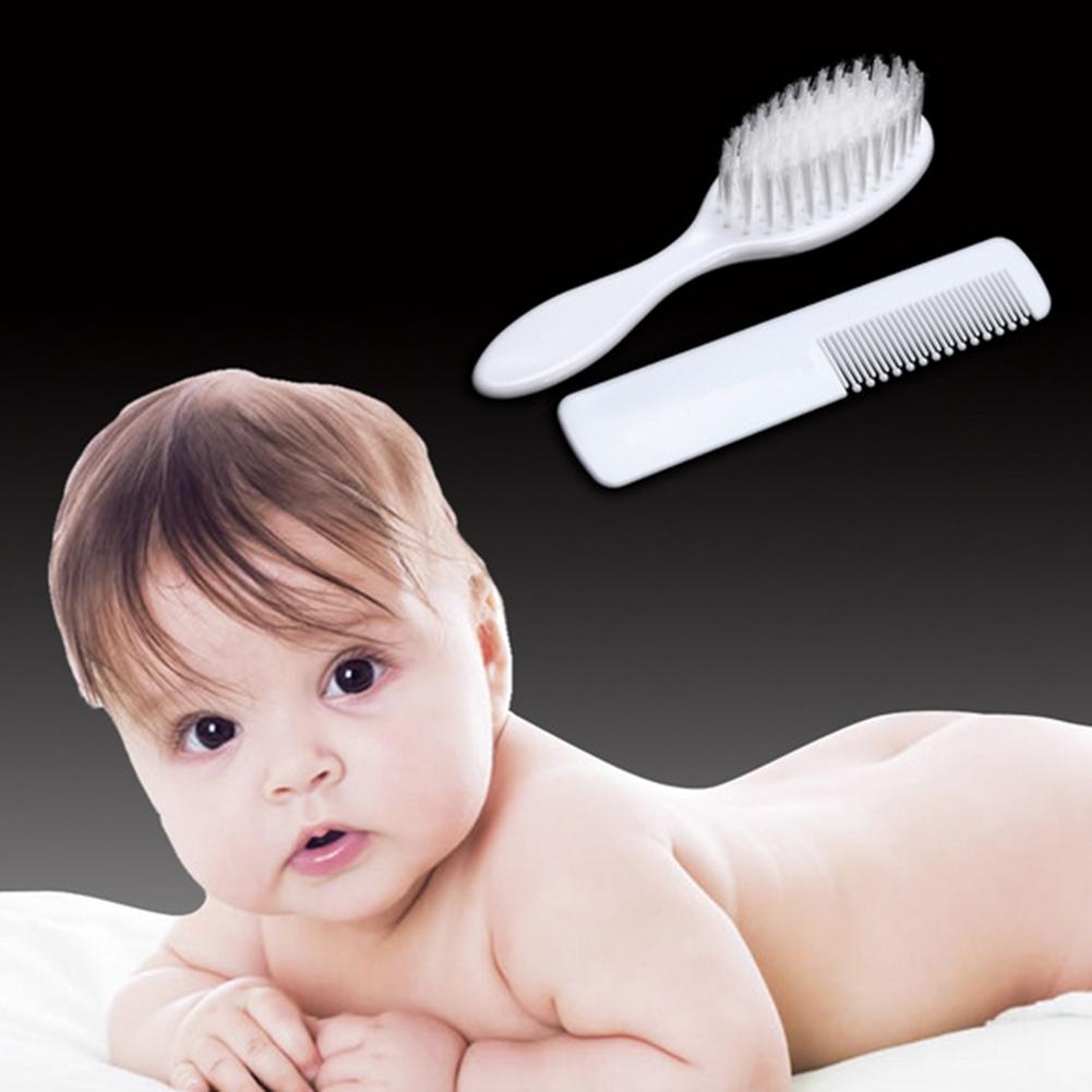 2Pcs/Set Newborn Baby Hairbrush Hair Comb Massager Fetal Lichen Removal Grooming Tool