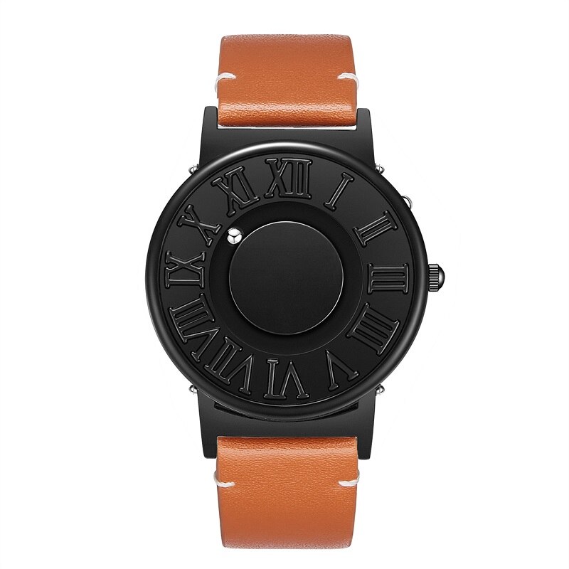 Eutour Horloge Man Canvas Lederen Band Heren Horloges Magnetische Bal Show Quartz Horloges Mode Mannelijke Klok Horloges