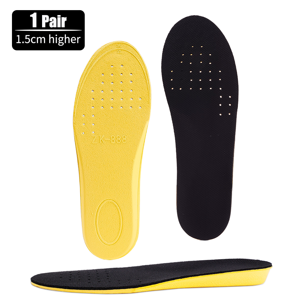 Orthopedische Hoogte Verhoging Inlegzolen Voor Vrouwen Mannen Onzichtbaar 1.5-3.5Cm Traagschuim Schoenen Pad Ademende Voetverzorging Binnenzool Comfort: green / 1.5