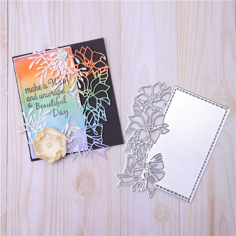 DiyArts Flower Border Metal Cutting Dies Craft Stencil Punching Templates Frame Scrapbooking Decorative Embossing Mold