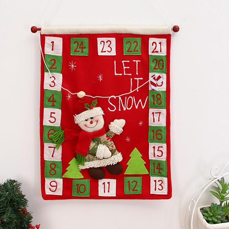 Christmas Old Man Snow Man Deer Calendar Advent Countdown Calendar pockets with treats for your children to enjoy 40*50cm