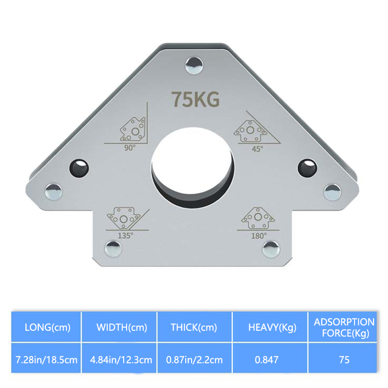 2pcs Welding Auxiliary Tool 50kg, 75kg Adsorption Force Welding Displacement Tool Electromechanical Welding Multi-angle Fixing