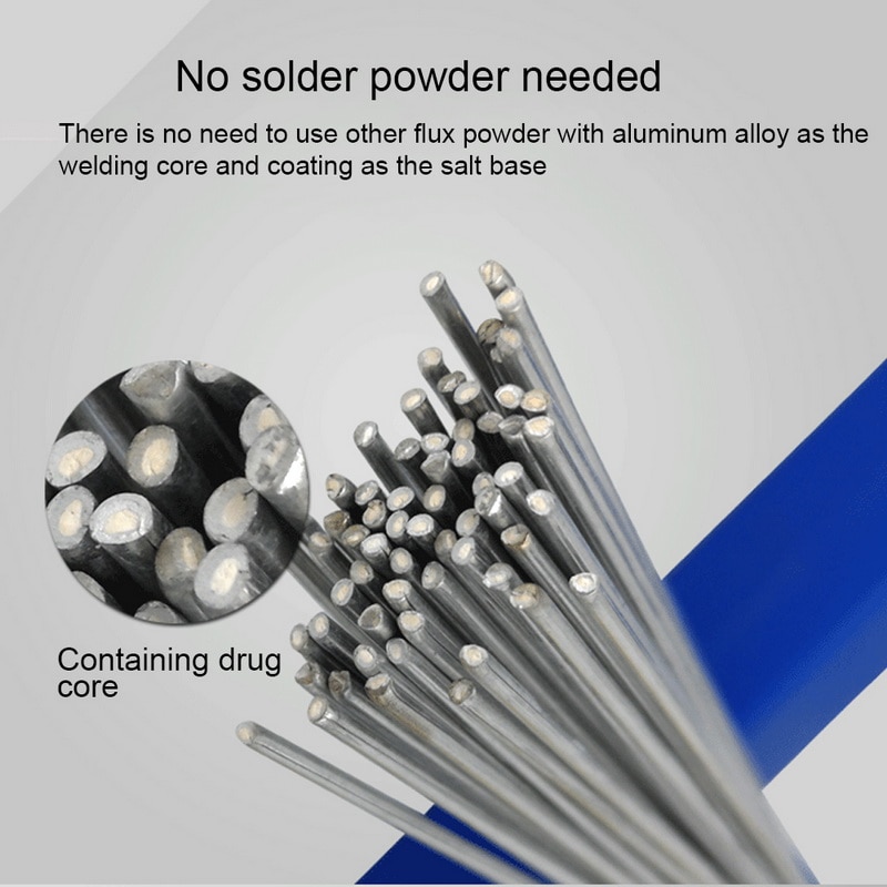 1.6/2 MM Low Temperature Aluminum Solder Rod Welding Wire Flux Cored Soldering Rod No Need Solder Powder 10/20/30/40/50 Pcs