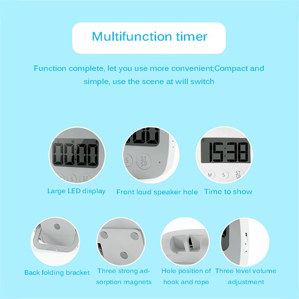 Kitchen 2 In 1 Timer Digital Kitchen Timer Magnetic Electronic Timer And Stopwatch Sounding Alarm