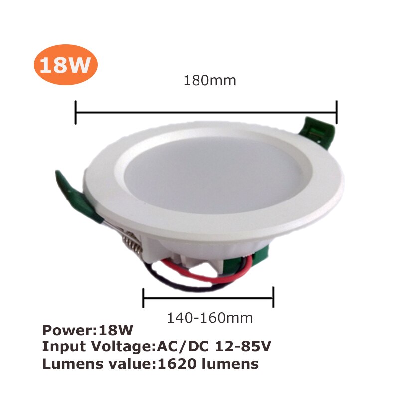 Led Downlight 18W 15W 12W 9W Aluminium Bombillas AC/DC 12V 24V Ronde led Plafond Verzonken Grid Down Light 36V 50V Led Licht: Downlight 18W