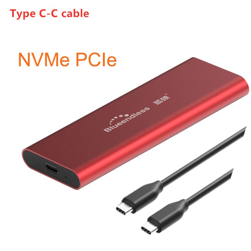 PCIE M.2 NVME USB SSD obudowa M z tuleją samozaciskową C USB 3.1 2240/2280 obudowa na SSD aluminium 10 gb/s pudełko zewnętrzne solidny dysk zewnętrzny: M280N Red C-C