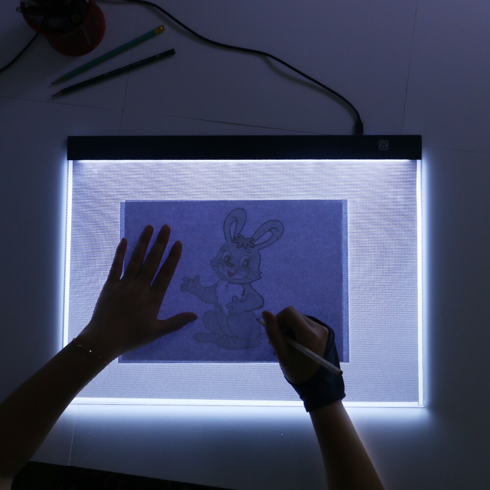 A3 led lysboks tracer usb drevet sporing lys pad bord 3 niveau justerbar lysstyrke for kunstnere tegning skitsering sporing