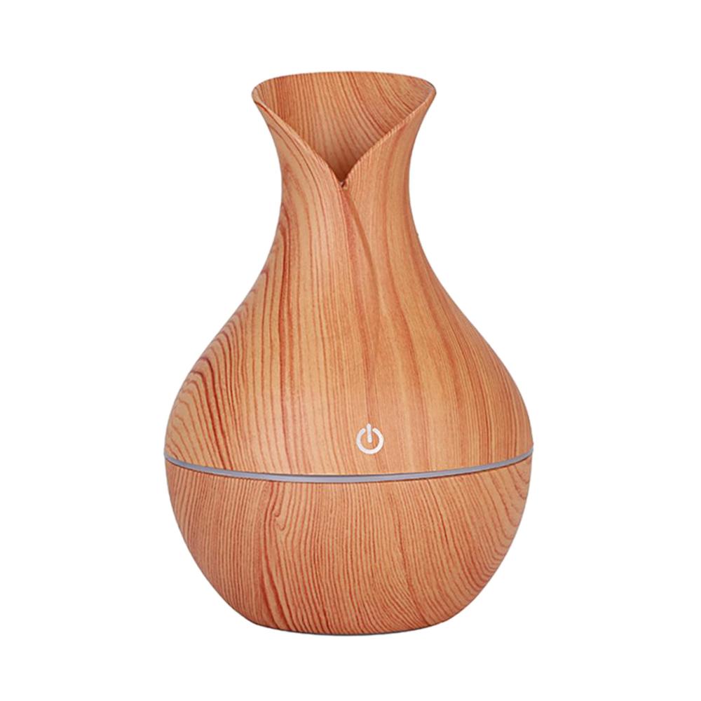 130ml Colorful LED Light Humidifier Wood Grain USB Air Mist Humidifier Essential Oil Diffuser for Bedroom Living Room Yoga Spa: Brown