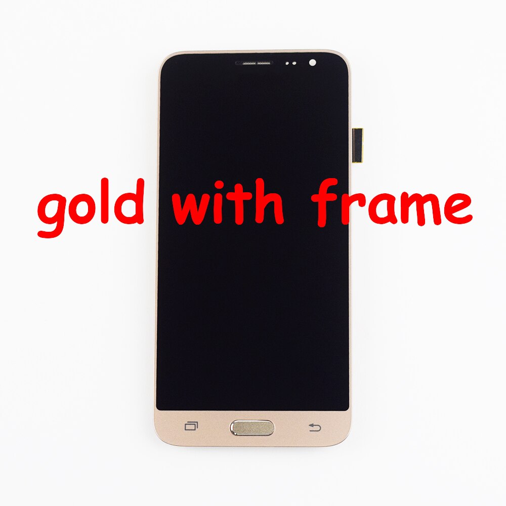 For Samsung Galaxy J3 LCD Display j320 J320F J320M J320A J320FN Panel J320H LCD Touch Screen Digitizer Assembly Frame: gold with frame