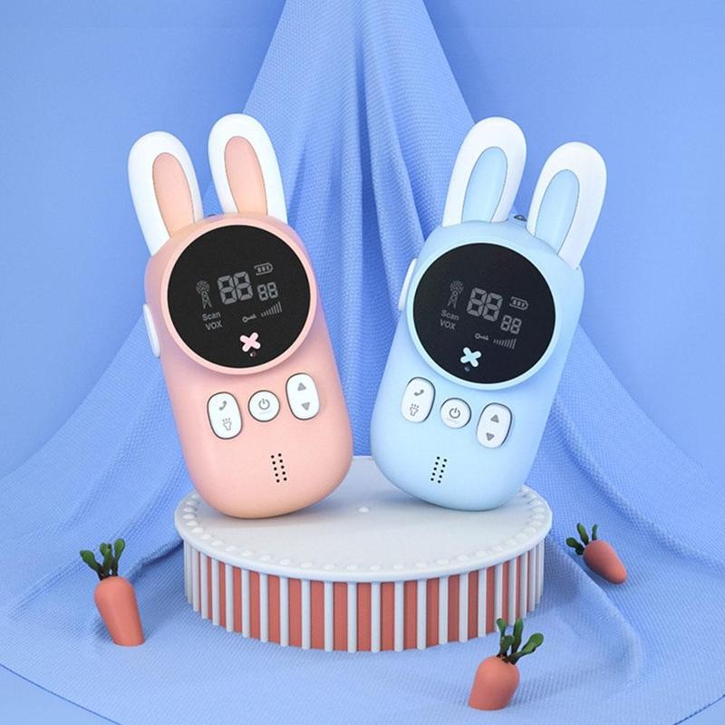 2 Stuks Mini Kinderen Walkie Talkie Handheld Transceiver 3Km Bereik Kinderen Radio Lanyard Interphone Speelgoed Voor Kids