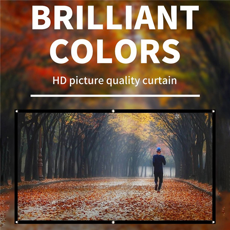 Fullständig -24x bärbar projektorduk för hemmabio utomhus hd vit hopfällbar skrynkelfri  (100 tum)