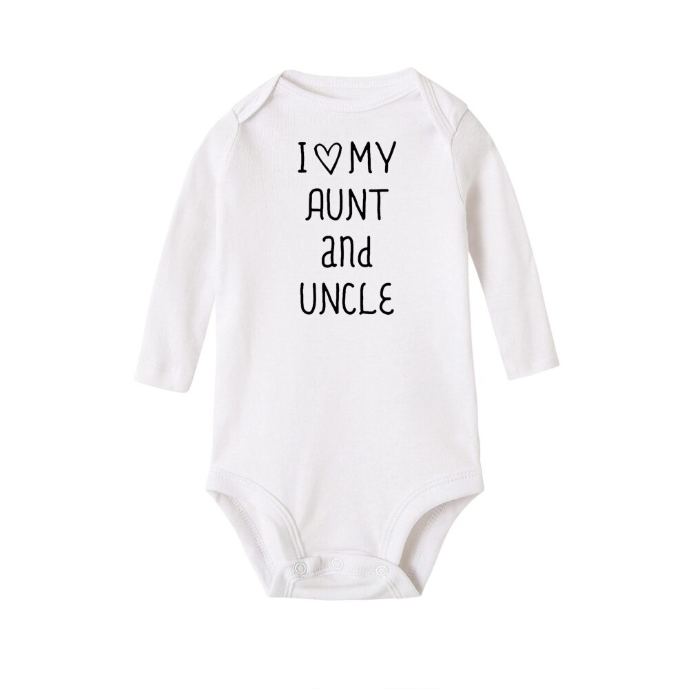 ICH Liebe Meine Tante und Onkel Buchstaben Drucken Newborn Baby Body Langarm Baumwolle Körper Baby Junge Mädchen Onesie overall Tuch: 12m