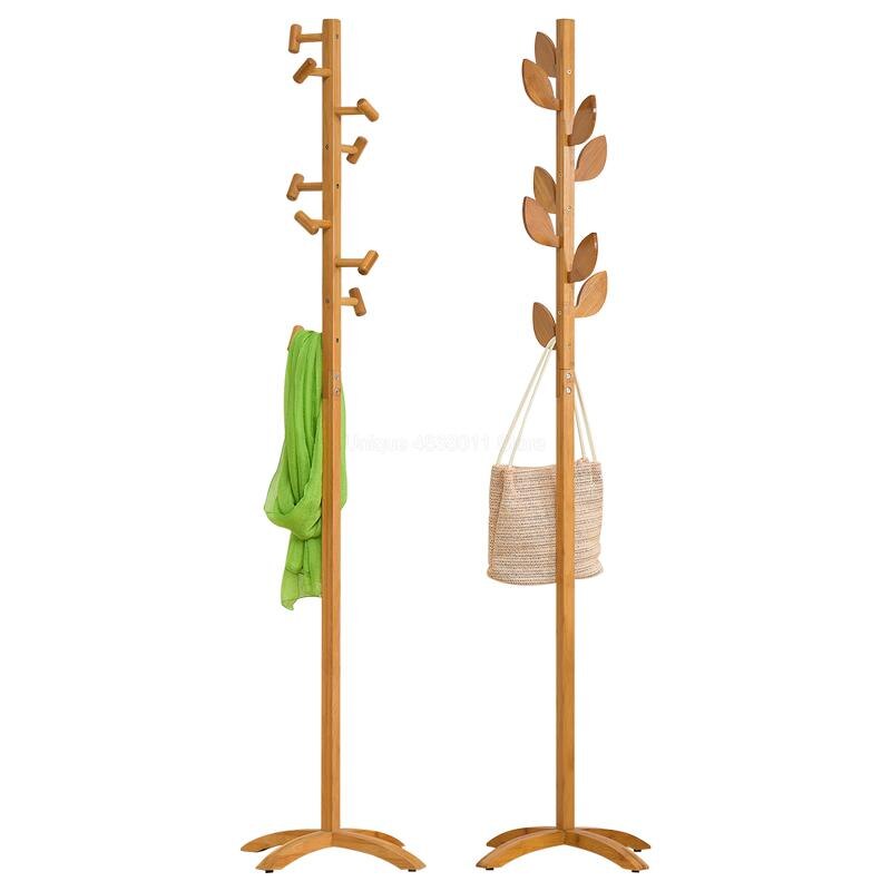 Stue enkel moderne bambus frakke rack bøjle rack gulv enkelt soveværelse tøj taske hjem
