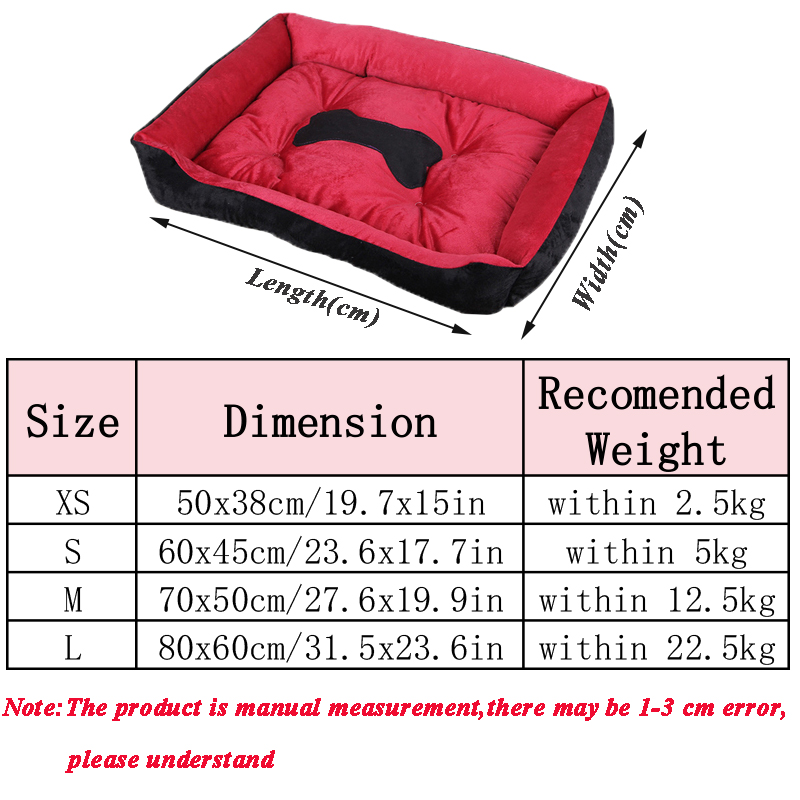 Cama cuadrada transpirable para perros grandes, cojín antideslizante para dormir, cama para gatos, cama para perros gruesa y cálida para invierno, estera suave para gatos, casa para mascotas
