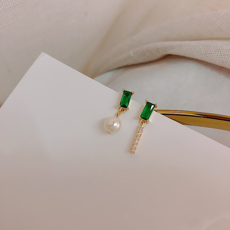 Minimalistischen Sterne Mond Asymmetrische Zucht Ohrringe 2022 Neue Quaste Kette Zirkon Anhänger Ohrringe Für Frauen lässig Schmuck: ER21Y1251