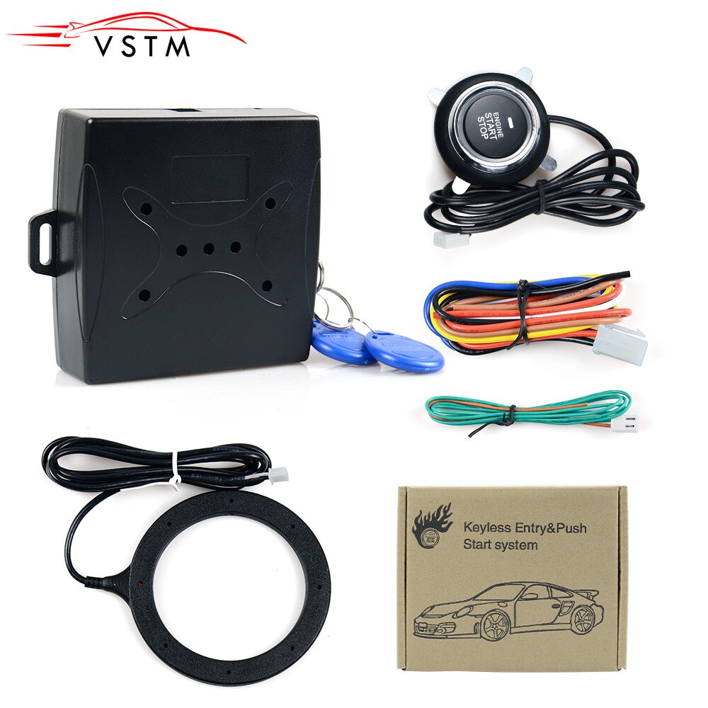 Anti-theft System Auto Car Alarm Start Stop Engine Starline Push Button RFID Lock Ignition Switch Keyless Entry System Starter