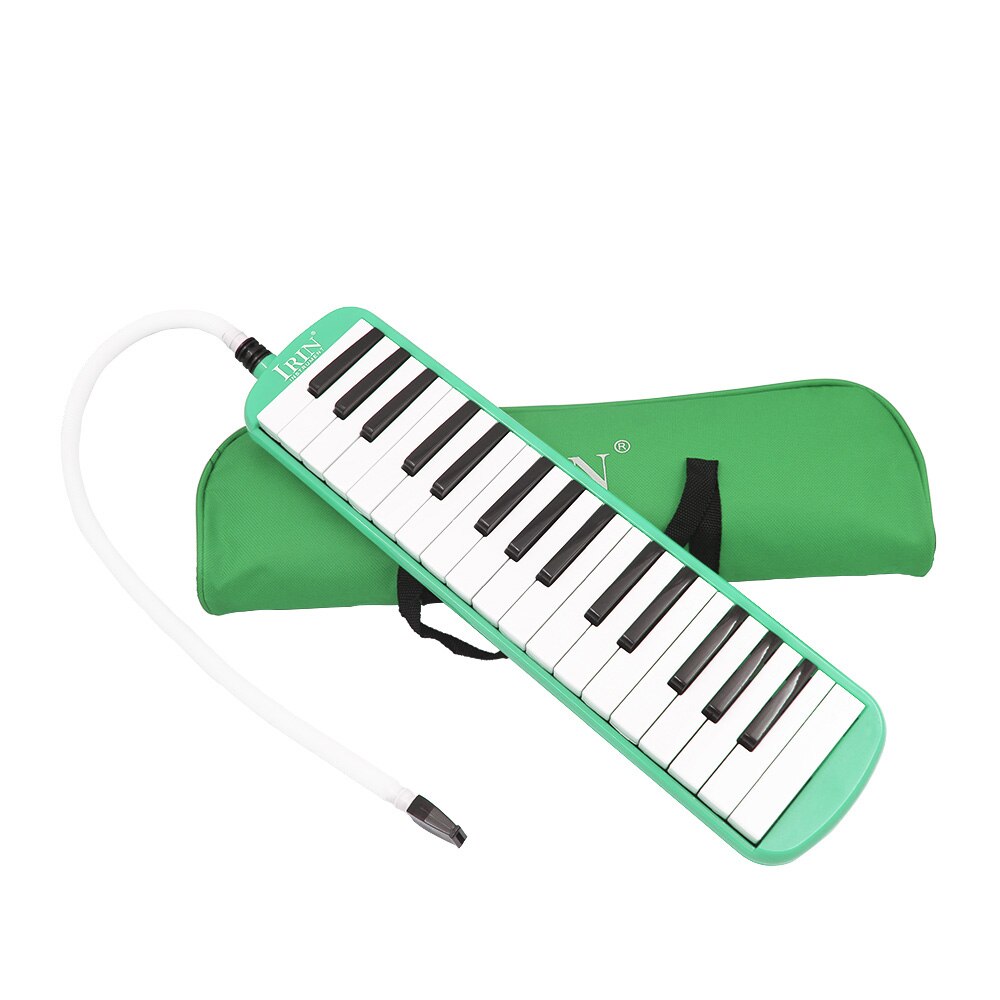32 nøgler melodica klaver keyboard melodica 5 farver musikinstrument til musikelskere begyndere med bærepose: Grøn