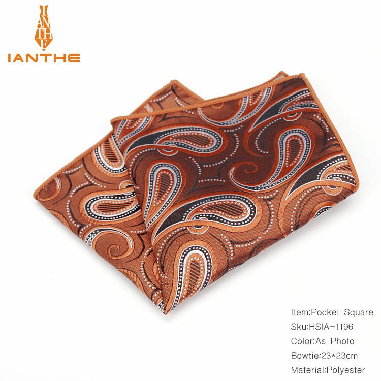 Mouchoir de luxe pour hommes | Motif Floral, rayures à pois, Polyester Hankies homme Business, poche carrée poitrine serviette, poche carrée: IA1196