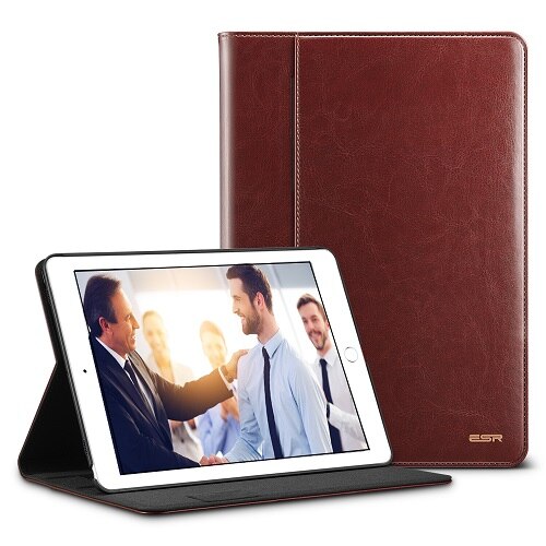 ESR Case for iPad Pro 10.5/11 Cover Premium PU Leather Luxury Business Folio Stand Auto Wake Smart Cover for iPad Pro 11: iPad Pro 10.5-Brown