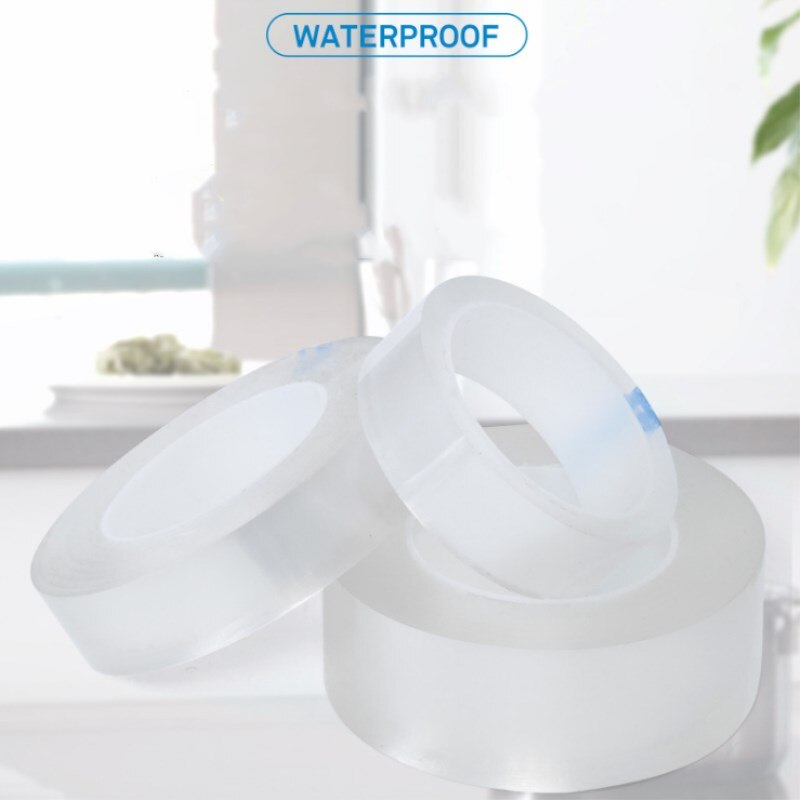 Kjøkken selvklebende gjennomsiktig teip vask vanntett mugg sterk dårlig toalett spalte stripe selvklebende basseng vannforsegling